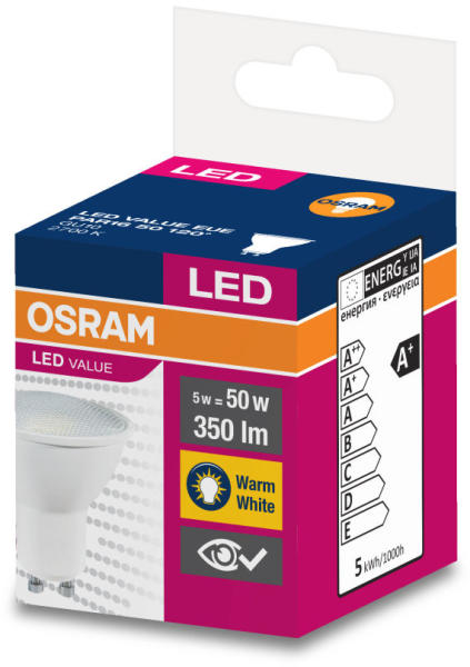LEDVANCE Value PAR16 GU10 5W 350lm 4058075198678