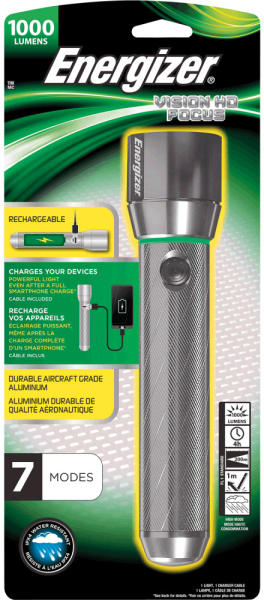 Vision HD Rechargeable Metal Light 1000 lm-USB ER-PMHRL7