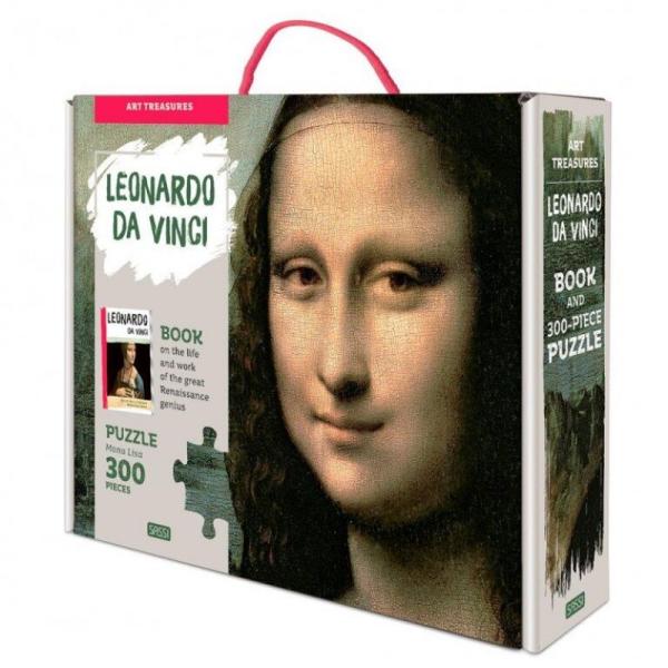 Sassi Junior Puzzle Mona Lisa Sassi, 44.5 x 68 cm, 300 piese, 32 pagini,  carte inclusa, 6 ani+ (978-88-303-0112-2) (Puzzle) - Preturi