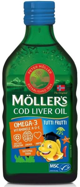 Cod Liver Oil omega 3, Mollers, 250 ml