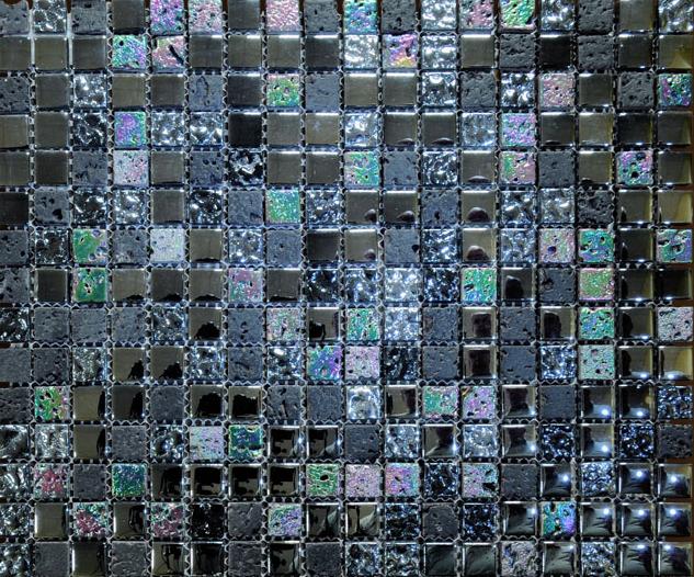 engineer U.S. dollar parent Settimo Mozaic sticla si marmura negru cu irizatii metalice MMX001 (MI030)  (Gresie, faianta) - Preturi