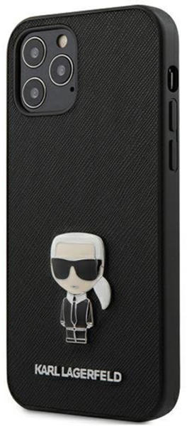 KARL LAGERFELD Husa iPhone 12 Pro Max Karl Lagerfeld Saffiano Ikonik Metal  Negru (KLHCP12LIKMSBK) (Husa telefon mobil) - Preturi