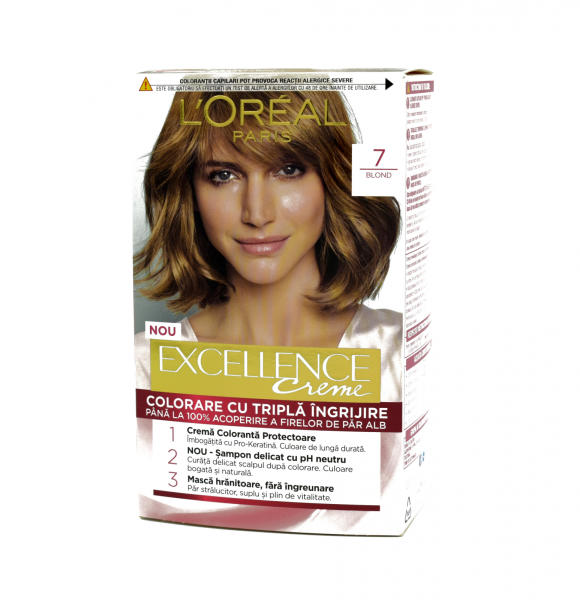 L'Oréal Vopsea de par permanenta L oreal Paris Excellence 7 Blond, 192 ml  (Vopsea de par) - Preturi