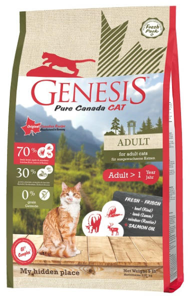 Genesis Pure Canada My Hidden Place -Котешка храна, гранули от прясно  говеждо, агне и елен, без птиче месо 2.27 кг Храна за котки Цени, оферти и  мнения, списък с магазини, евтино Genesis