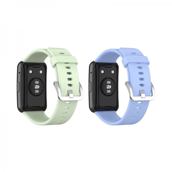 krasscom Set 2 curele pentru Huawei Watch Fit 1, bratara smartwatch din  silicon, verde, albastru (CUFIS080) (Accesoriu ceas sport si smartwatch) -  Preturi