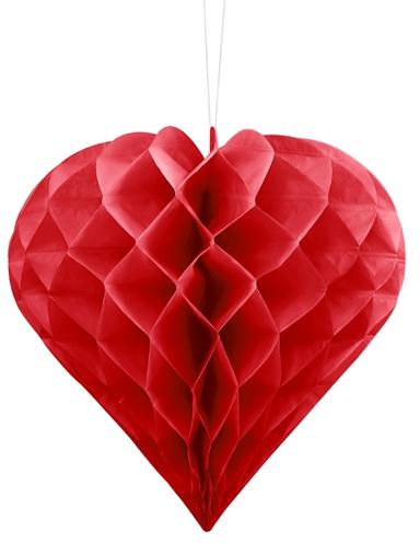 Vásárlás: papír szív függődísz, piros (30 cm) Lampion árak  összehasonlítása, papír szív függődísz piros 30 cm boltok