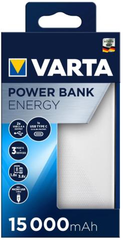 Vásárlás: VARTA Power Bank 15000 mAh (57977101111) Power bank, külső  akkumulátor árak összehasonlítása, Power Bank 15000 mAh 57977101111 boltok