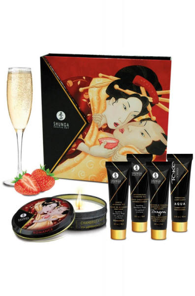 Shunga Set Cadou Stimulente Erotice Geishas Secret Strawberry Wine (Seturi  si garnituri erotice) - Preturi