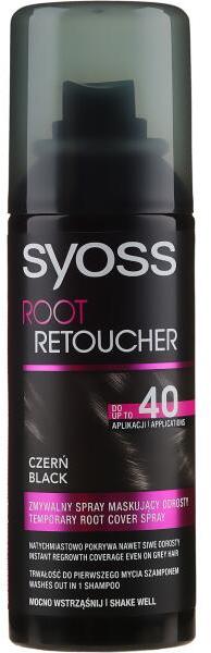 Syoss Spray cu efect de culoare pentru uniformizarea rădăcinilor - Syoss  Root Retoucher Spray Black (Vopsea de par) - Preturi