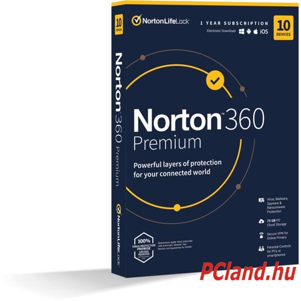 Norton 360 Premium 75GB HUN (1 User/10 device/1 Year) (21416702)