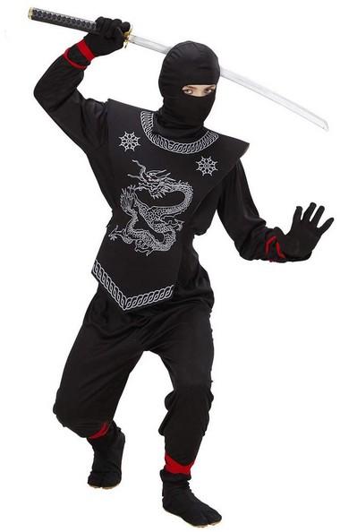 Sárkány ninja, fekete - 116 cm-es méret (74525)