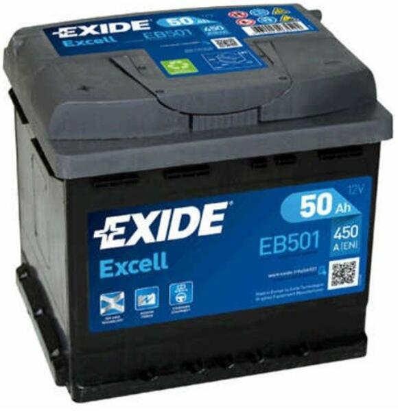 Excell 50Ah EN 450A left+ (EB501)