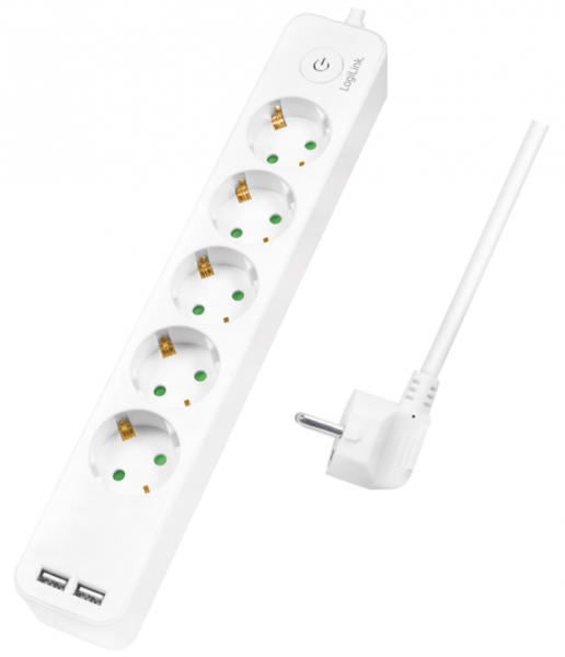 5 Plug 1,5 m + 2 USB Switch (LPS249U)