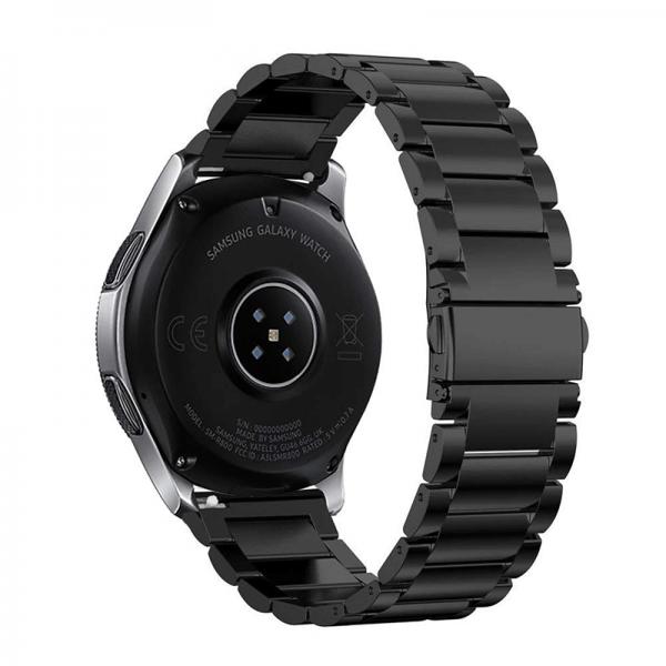 krasscom Bratara cu zale si telescop QuickRelease universala 22mm din otel  inoxidabil pentru Samsung Galaxy Watch 46/ Gear S3, Huawei Watch GT , negru  (FITBAND069) (Accesoriu ceas sport si smartwatch) - Preturi