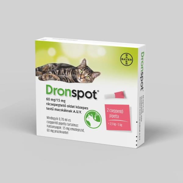 Rácsepegtető oldat macskáknak A. U. V. 2,5-5 kg 2 db