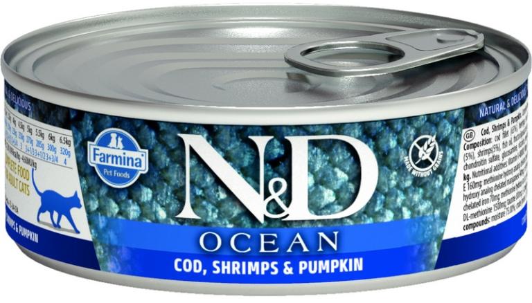 Adult Ocean Cod shrimps and pumpkin tin 80 g