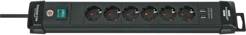 Premium-Line 6 Plug + 2 USB 3 m Switch (1951160602)