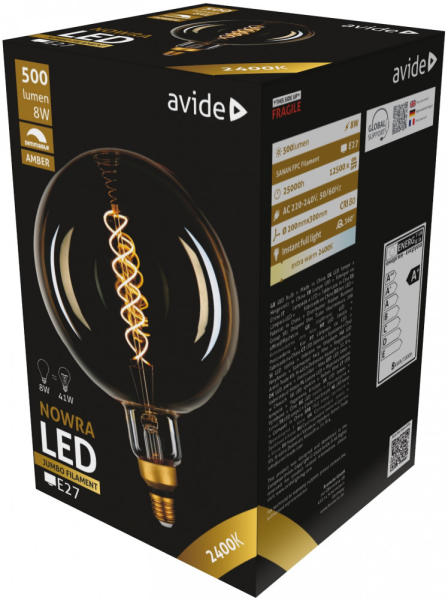 Vásárlás: Avide 8W 2400K E27 filament dimmelhető LED izzó Avide (ABLJFA 8W  NOW) LED izzó árak összehasonlítása, 8 W 2400 K E 27 filament dimmelhető LED  izzó Avide ABLJFA 8 W NOW boltok