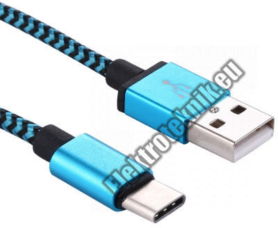 E251BL Harisnyázott USB-C kábel vásárlás, olcsó E251BL Harisnyázott USB-C  kábel árak, Kábel, csatlakozó akciók