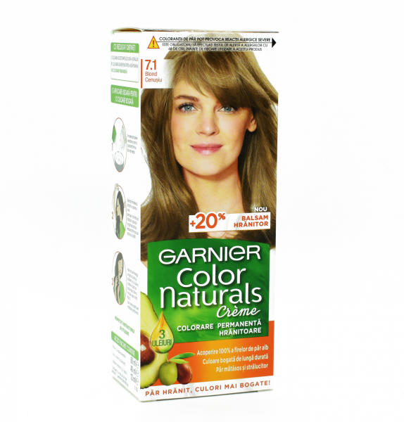 Garnier Vopsea de par permanenta Garnier Color Naturals 7.1 Blond Cenusiu ,  112ml (Vopsea de par) - Preturi