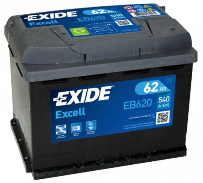 Exide Excell EB620 62Ah 540A right+ (EB620) (Acumulator auto) - Preturi