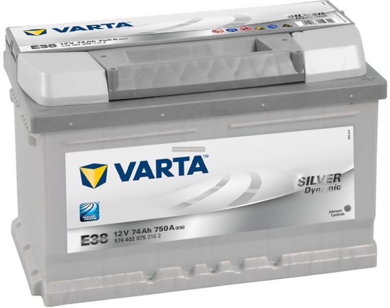 VARTA E38 Silver Dynamic 74Ah EN 750A right+ (574 402 075) (Acumulator  auto) - Preturi
