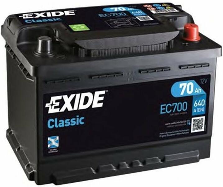Exide Classic EC700 70Ah 640A right+ (EC700) (Acumulator auto) - Preturi