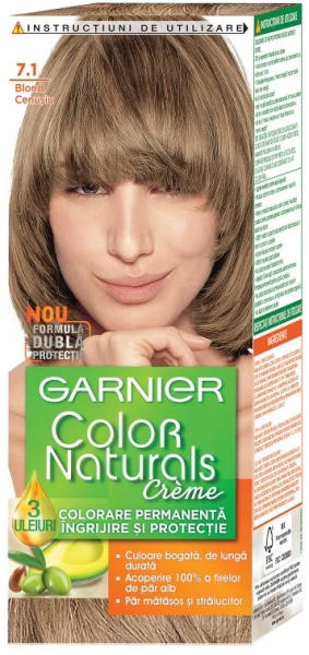 Garnier боя за коса, Color naturals, Номер 7.1, Пепеляво рус Бои за коса,  оцветители за коса Цени, оферти и мнения, списък с магазини, евтино Garnier боя  за коса, Color naturals, Номер 7.1,