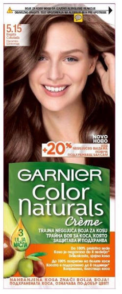 L'Oréal GARNIER боя за коса, Color naturals, Номер 5.01, Наситено светло  кафяв Бои за коса, оцветители за коса Цени, оферти и мнения, списък с  магазини, евтино L'Oréal GARNIER боя за коса, Color