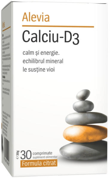 Alevia Calciu + D3 citrat - 30 cpr (Suplimente nutritive) - Preturi