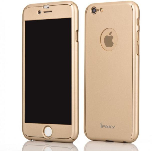 iPaky Husa Apple iPhone 6/6S, FullBody Elegance Luxury iPaky Gold ,  acoperire completa 360 grade cu folie de sticla gratis (Husa telefon mobil)  - Preturi