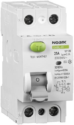 NOARK Electric Intreruptoare diferențiale Ex9L-H 2P 63A A 100mA