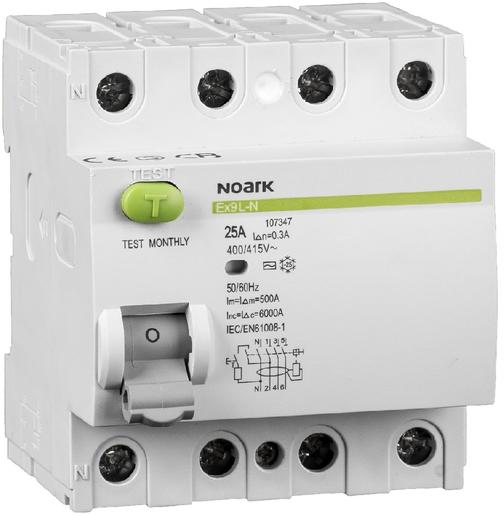 Noark Intreruptoare diferențiale Ex9L-N 4P 40A 100mA (NRK 108336)  (Siguranta automata, contor electric) - Preturi