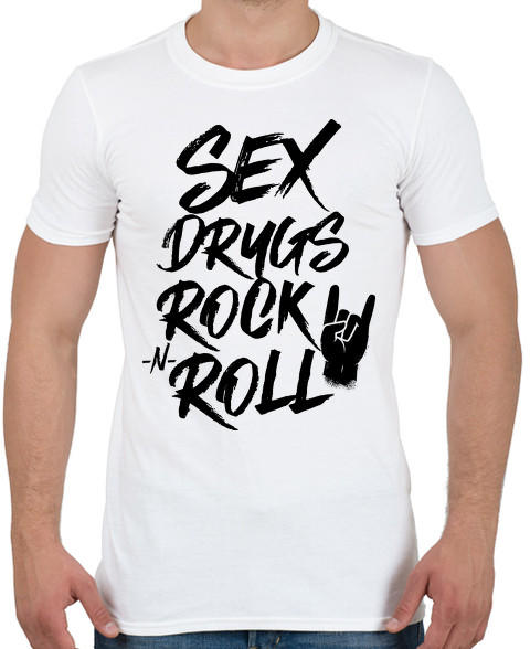 Vásárlás: printfashion Sex, Drugs, Rock 'n Roll - Férfi póló - Fehér Férfi  póló árak összehasonlítása, Sex Drugs Rock n Roll Férfi póló Fehér boltok