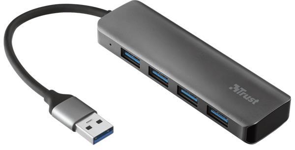 Trust USB elosztó-HUB, 4 port, alumínium, USB 3.2 Gen 1, TRUST Halyx  (TRP23327) - papirdepo kártyaolvasó vásárlás, olcsó Trust USB elosztó-HUB,  4 port, alumínium, USB 3.2 Gen 1, TRUST Halyx (TRP23327) - papirdepo kártya  olvasó árak, akciók