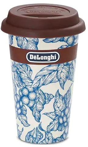 DeLonghi Cana ceramica DLSC064, perete dublu termic, Delonghi BLU FLOWER,  300ml, capac silicon (5513284481) (Pahar) - Preturi