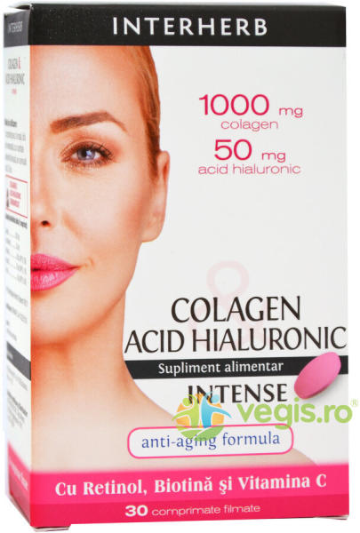 INTERHERB Colagen si Acid Hialuronic Intense 30cpr (Suplimente nutritive) -  Preturi