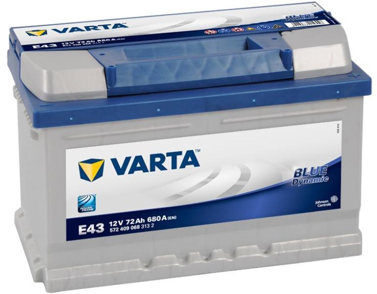 VARTA E43 Blue Dynamic 72Ah EN 680A right+ (572 409 068) (Acumulator auto)  - Preturi