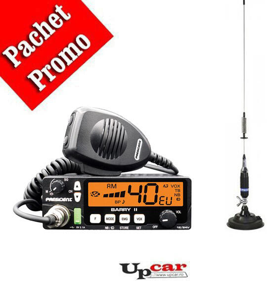 thumbnail image 2 of President Barry II CB Radio – AM/FM – 40 Channels – Roger Beep, ANL, USB Port – 12/24V 2 of 4