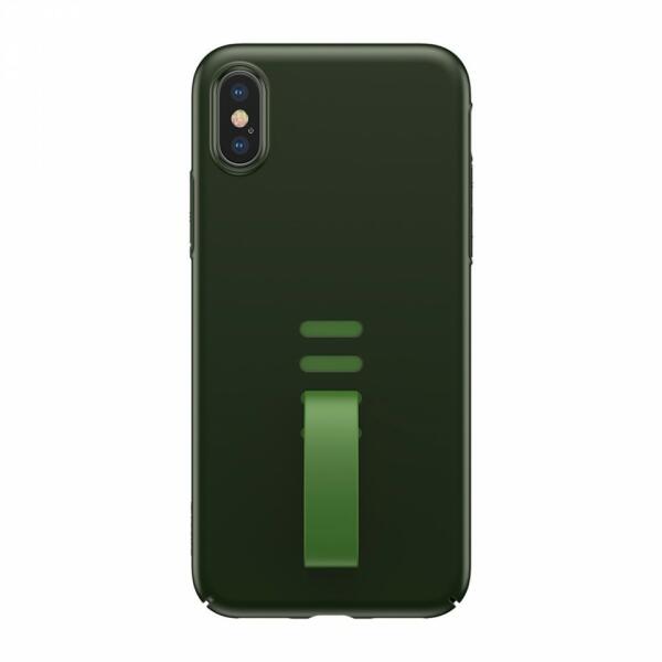 Baseus Husa telefon, Baseus Little Tail, cu curea ajustabila din silicon,  pentru iPhone XS / X, negru+verde (Husa telefon mobil) - Preturi