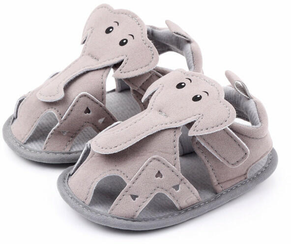 Superbebeshoes Sandalute gri pentru baietei - Elefantelul (Sandale, papuci  plus bebelusi) - Preturi