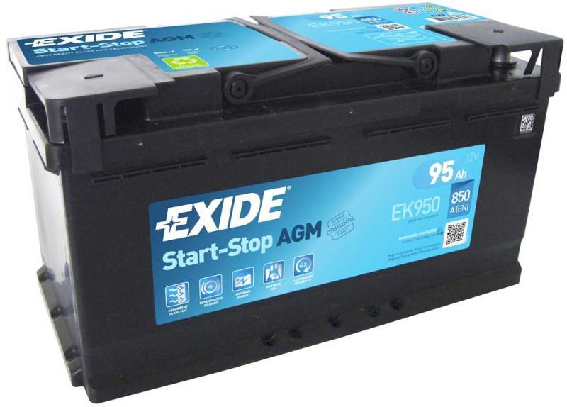 Exide Start-Stop AGM 95Ah 850A right+ (EK950) (Acumulator auto) - Preturi