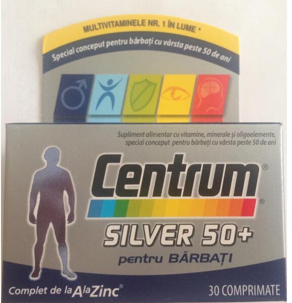 Pfizer Centrum Silver 50+barbati x 30 cpr, Pfizer (Suplimente nutritive) -  Preturi