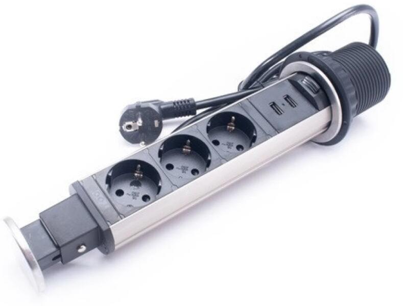 3 Plug + 2 USB 1,8 m (PPS-306-3BR)