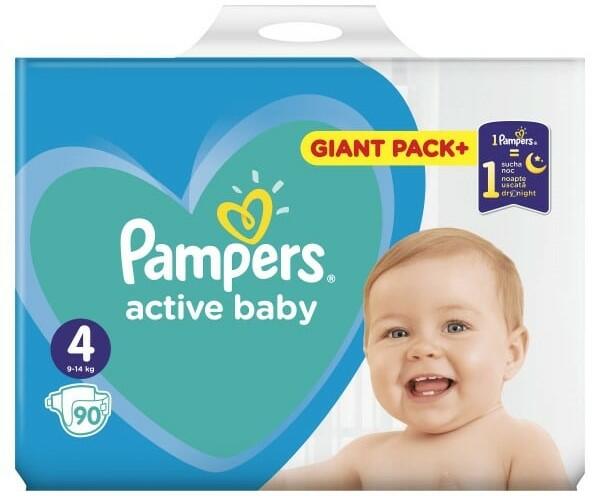 Pampers Бебешки пелени Pampers - Active Baby 4, 90 броя (1100004127) -  baby, справочник с цени от бебешки онлайн магазини
