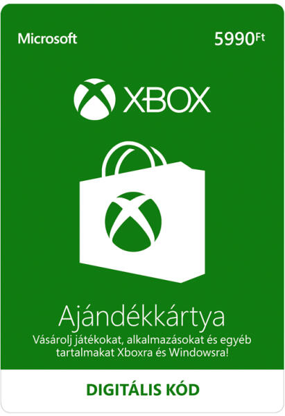 Vásárlás: 5990 forintos Microsoft XBOX ajándékkártya digitális kód Xbox One  - konzolvilag Játék előfizetés, feltöltőkártya árak összehasonlítása, 5990  forintos Microsoft XBOX ajándékkártya digitális kód Xbox One konzolvilag  boltok