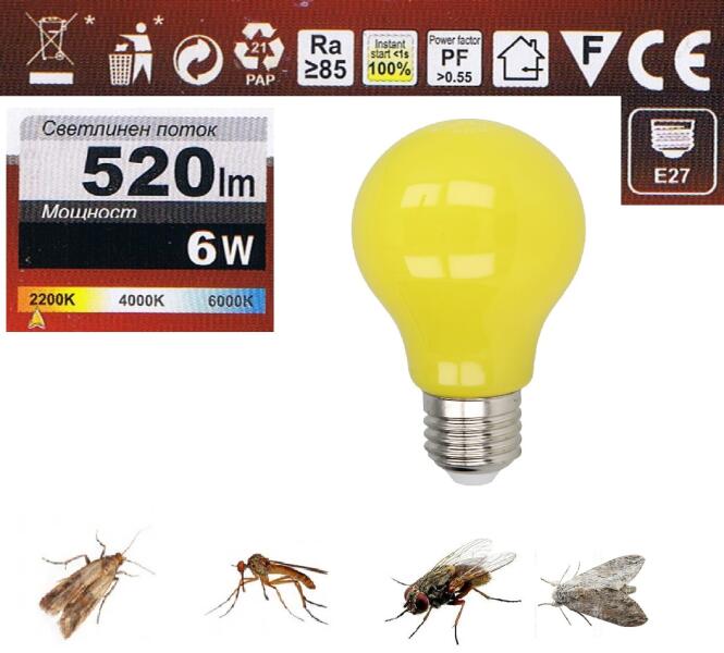Bec LED cu lumină invizibilă pentru insecte, Bec anti țânțari, muște  (600330-933) (Capcana electrica anti-insecte) - Preturi