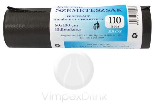 SZEMETESZSÁK 110L FEKETE 10DB/TEK 60*100*22my - alkuguru