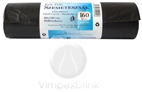 SZEMETESZSÁK 160L FEKETE 10DB 80*120.30my - alkuguru