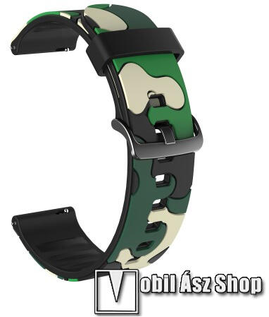 Vásárlás: Okosóra szíj - szilikon, TEREPMINTÁS - ZÖLD - 125mm + 85mm  hosszú, 20mm széles - SAMSUNG Galaxy Watch 42mm / Amazfit GTS / HUAWEI Watch  GT 2 42mm / Galaxy Watch